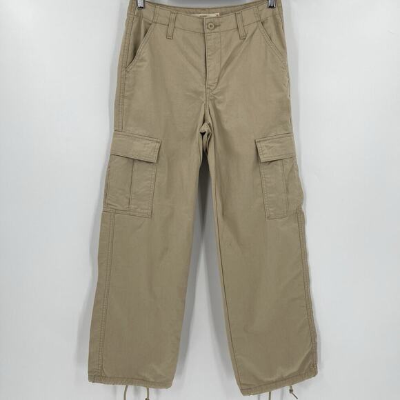 Levi's 94 Baggy Cargo Utility‎ Pants Tan Khaki High Rise Women’s Size 26 W26 L30 - Picture 3 of 11